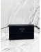 (LIKE NEW) PRADA BLACK NYLON & LEATHER LOGO FLAP WALLET ON STRAP 