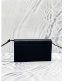 (LIKE NEW) PRADA BLACK NYLON & LEATHER LOGO FLAP WALLET ON STRAP 