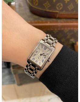 (LIKE NEW) 2024 LONGINES DOLCEVITA REF L5.255.4.71.6 WHITE DIAL ROMAN NUMERALS 20.8MM x 32MM QUARTZ WATCH