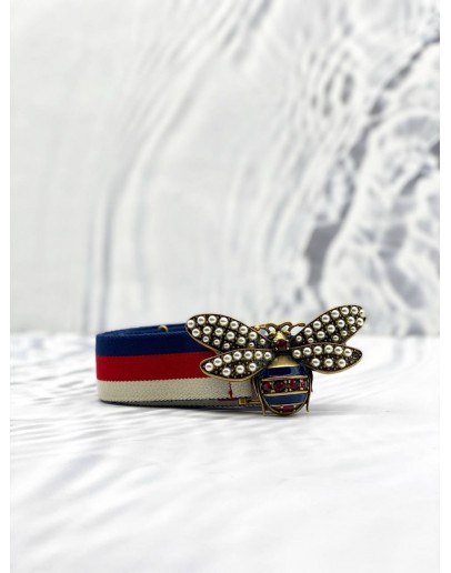 (LIKE NEW) GUCCI THE BEE BUCKLE CANVAS BELT