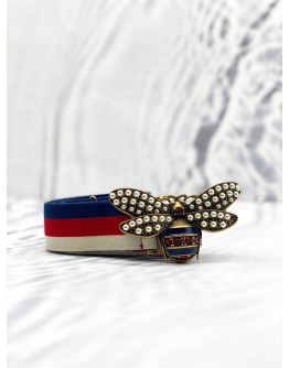 (LIKE NEW) GUCCI THE BEE BUCKLE CANVAS BELT