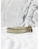 (LIKE NEW) GUCCI QUEEN MARGARET BEE THIN WHITE CREAM LEATHER BELT 