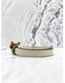 (LIKE NEW) GUCCI QUEEN MARGARET BEE THIN WHITE CREAM LEATHER BELT 