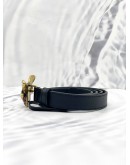(LIKE NEW) GUCCI QUEEN MARGARET BEE THIN BLACK LEATHER BELT 