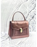 (LIKE NEW) BVLGARI PINK PATENT SERPENTI FOREVER TOP HANDLE BAG