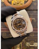 (UNUSED) 2017 ROLEX DATEJUST 31 REF 178341 HALF 18K 750 ROSE GOLD CHOCOLATE DIAMOND DIAL ROMAN NUMERALS 31MM AUTOMATIC WATCH -FULL SET-