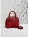 GUCCI DOME SMALL TOP HANDLE AND CROSSBODY BAG IN RED PEBBLED LEATHER
