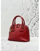 GUCCI DOME SMALL TOP HANDLE AND CROSSBODY BAG IN RED PEBBLED LEATHER