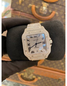 (UNUSED) 2021 CARTIER SANTOS XL REF WSSA00188 NATURAL DIAMOND 39.8MM x 47.5MM AUTOMATIC WATCH -FULL SET-