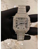 (UNUSED) 2021 CARTIER SANTOS XL REF WSSA00188 NATURAL DIAMOND 39.8MM x 47.5MM AUTOMATIC WATCH -FULL SET-