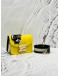 FURLA METROPOLIS MINI F PATCH CROSSBODY BAG IN YELLOW PEBBLED LEATHER WITH BLACK AND WHITE STRIPES