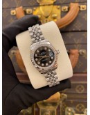 (LIKE NEW) 2016 ROLEX LADY DATEJUST REF 179174 JUBILEE BLACK DIAMOND DIAL 26MM AUTOMATIC WATCH