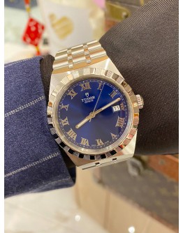 (UNUSED) 2025 TUDOR ROYAL REF 28500 BLUE DIAL ROMAN NUMERALS 38MM AUTOMATIC WATCH -FULL SET-