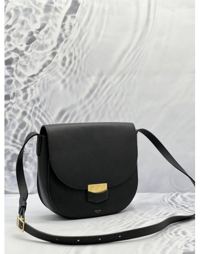 CELINE TROTTEUR BLACK LEATHER CROSSBODY BAG