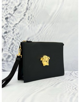 (LIKE NEW) VERSACE MEDUSA POUCH IN BLACK CALFSKIN LEATHER
