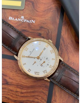 (RAYA SALE) BLANCPAIN VILLERET 750 ROSE GOLD SMALL SECONDS DATE & POWER RESERVE MECHANICAL 40MM MANUAL WINDING YEAR 2013 WATCH -FULL SET-