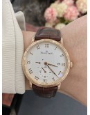 (RAYA SALE) BLANCPAIN VILLERET 750 ROSE GOLD SMALL SECONDS DATE & POWER RESERVE MECHANICAL 40MM MANUAL WINDING YEAR 2013 WATCH -FULL SET-