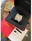 2018 CARTIER SANTOS 100 DIAMOND CASE REF 3774 WHITE DIAL 38MM AUTOMATIC WATCH -FULL SET-