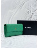 CHANEL VINTAGE CALFSKIN LEATHER LONG FLAP WALLET