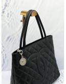 CHANEL MEDAILLON CAVIAR LEATHER TOTE BAG