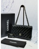 CHANEL CLASSIC MEDIUM DOUBLE FLAP BAG PATENT LEATHER -FULL SET-