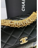 CHANEL DIAMANTE FLAP BAG LAMBSKIN LEATHER -FUL SET-MICROCHIP-