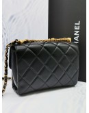 CHANEL DIAMANTE FLAP BAG LAMBSKIN LEATHER -FUL SET-MICROCHIP-