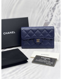 CHANEL SMALL CLASSIC CAVIAR LEATHER FLAP WALLET 