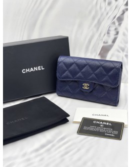 CHANEL SMALL CLASSIC CAVIAR LEATHER FLAP WALLET 