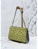 CHANEL LUCKY SYMBOLS SHOULDER BAG IN GREEN EMBOSSED PATENT LEATHER 