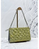 CHANEL LUCKY SYMBOLS SHOULDER BAG IN GREEN EMBOSSED PATENT LEATHER 