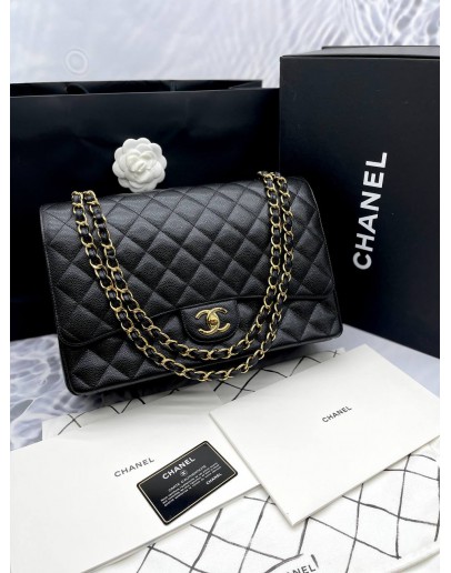 (RAYA SALE)(BRAND NEW) CHANEL MAXI CLASSIC CAVIAR LEATHER DOUBLE FLAP BAG -FULL SET-