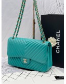 (RAYA SALE) CHANEL JUMBO CLASSIC CHEVRON LAMBSKIN LEATHER DOUBLE FLAP BAG -FULL SET-