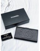 CHANEL VINTAGE TIMELESS CC CAVIAR LEATHER WALLET -FULL SET-