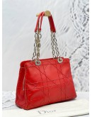 CHRISTIAN DIOR CANNAGE LAMBSKIN LEATHER TOTE BAG