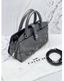 (RAYA SALE) COACH MERCER 24 STAR RIVERTS STUDS METALLIC PEBBLED LEATHER TOP HANDLE BAG WITH STRAP