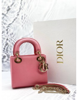 (UNUSED) CHRISTIAN DIOR MINI LADY DIOR IN PINK LIZARD LEATHER  (UNUSED) CHRISTIAN DIOR MINI LADY DIOR IN PINK LIZARD LEATHER