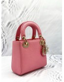 (UNUSED) CHRISTIAN DIOR MINI LADY DIOR IN PINK LIZARD LEATHER 