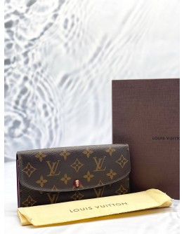 LOUIS VUITTON EMILIE WALLET IN BROWN MONOGRAM CANVAS -FULL SET-