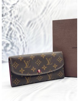 LOUIS VUITTON EMILIE WALLET IN BROWN MONOGRAM CANVAS -FULL SET-