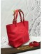 (UNUSED) TOD’S TOTE TOP HANDLE AND SHOULDER BAG IN RED PEBBLED LEATHER