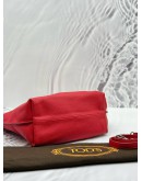 (UNUSED) TOD’S TOTE TOP HANDLE AND SHOULDER BAG IN RED PEBBLED LEATHER