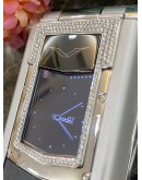 VIRTUE DIAMOND-ENCRUSTED FLIP PHONE DIAMOND WEIGHT 1.19CT CERAMIC KEYS SAPPHIRE MIRROR BLACK NATURAL COWHIDE -FULL SET-