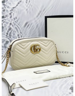 GUCCI GG MARMONT SMALL MATELASSE LEATHER CROSSBODY BAG