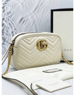 GUCCI GG MARMONT SMALL MATELASSE LEATHER CROSSBODY BAG