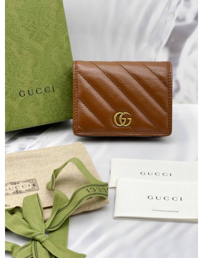 GUCCI GG MARMONT MATELASSE LEATHER BI-FOLD WALLET 