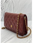 CHANEL WOC WALLET ON CHAIN GRAINED CALFSKIN GHW FULL SET 