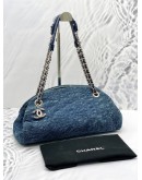 CHANEL DENIM CAMELLIA JUST MADEMOISELLE BAG 