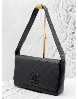 CHANEL CC VINTAGE QUILTED LAMBSKIN FLAP BAG 