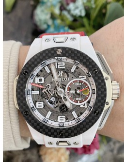 HUBLOT BIG BANG FERRARI CERAMIC CARBON FIBER LIMITED EDITION REF 401.HQ.0121.VR 45MM AUTOMATIC UNISEX WATCH -FULL SET-